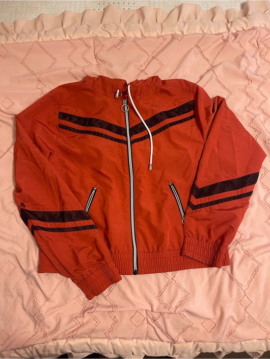 Hollister Jackets & Blazers - Hollister Red Windbreaker Jacket with Black Stripes